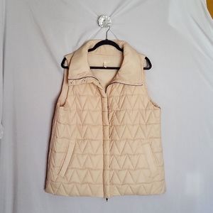 EILEEN  FISHER puffer vest,size L, Creamy Salmon color